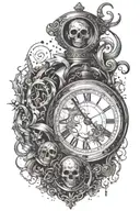 memento mori, icaro, broken watch, lucifer's tear, tattoo design idea