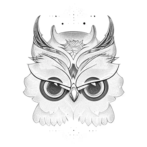 Old school owl  tattoo design idea