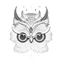 Old school owl  tattoo design idea