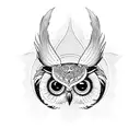 Old school owl  tattoo design idea
