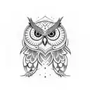 Old school owl  tattoo design idea