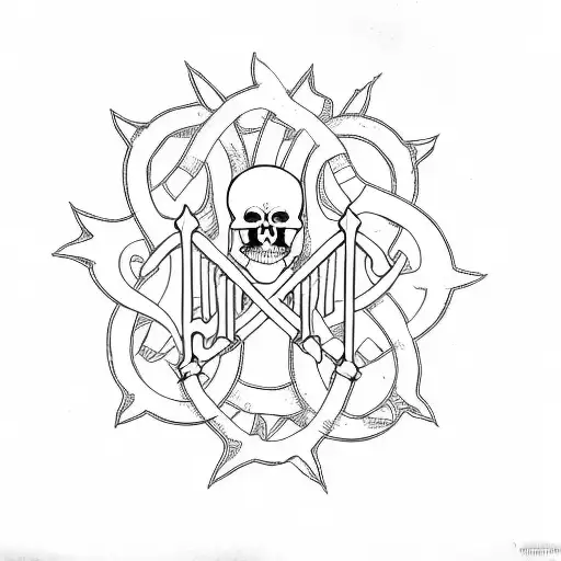 a skull and crossbones tattoo design idea