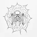 a skull and crossbones tattoo design idea