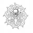a skull and crossbones tattoo design idea