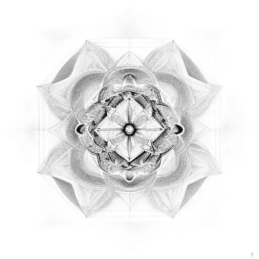  metatron cube mandala tattoo design idea