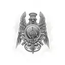 kneeling soldier praying  tattoo design idea