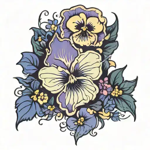 fairy Pansy tattoo design idea