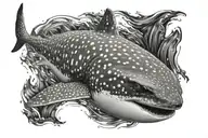 whale shark top down view  tattoo design idea