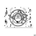 Music, bass, libra tattoo design idea