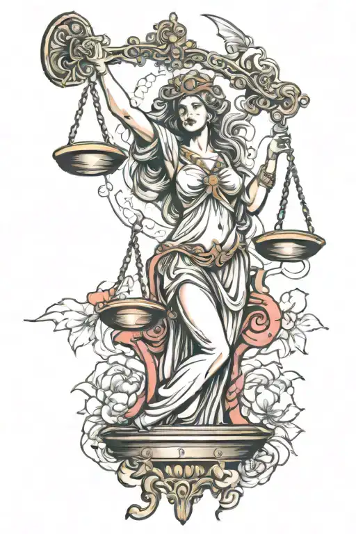 lady Justice tattoo design idea