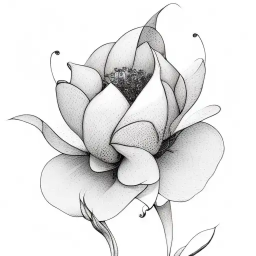 A poetic illustration of a blooming flower with lines of your favorite poem intertwined in the petals tattoo design idea