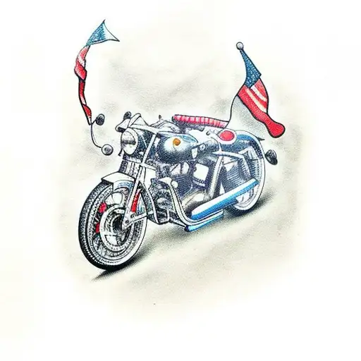 Motorcycle and revolver gun.  tattoo design idea