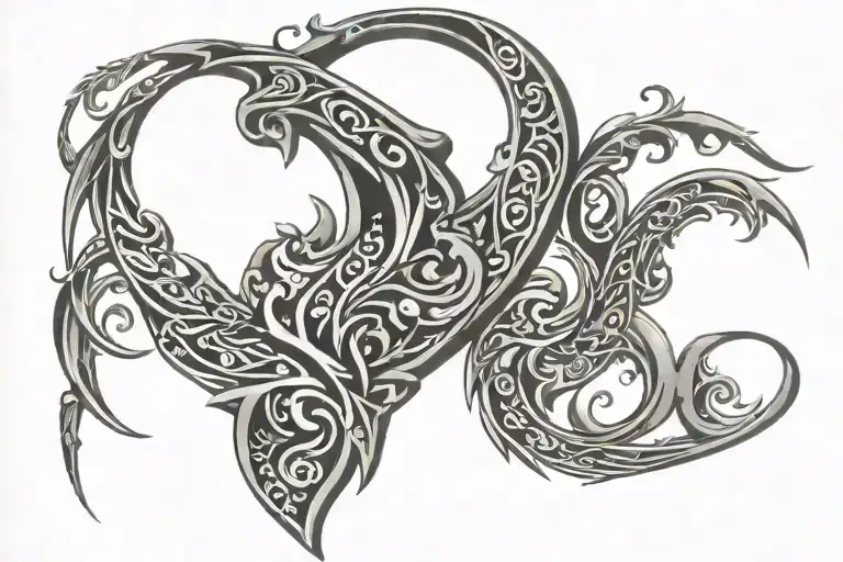 neck tattoo, petite tribal, incorporating 3 L's logo from death note tattoo design idea