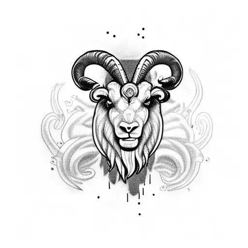 ram head attacks tattoo design idea