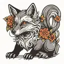 silver fox tattoo design idea