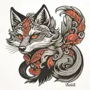 silver fox tattoo design idea