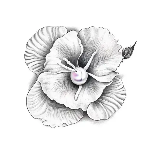 Swan, number 7, hibiscus, birth of Venus, pearls tattoo design idea