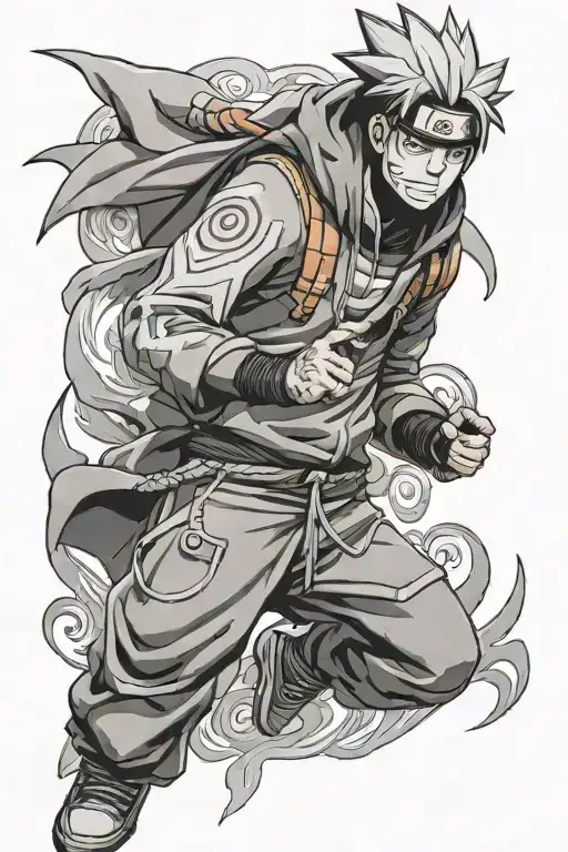 ghost dressed as naruto tattoo design idea