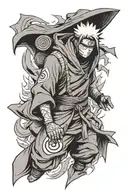 ghost dressed as naruto tattoo design idea
