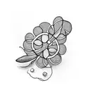 figure trimming a 4 leaf clover tattoo design idea