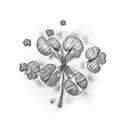 figure trimming a 4 leaf clover tattoo design idea