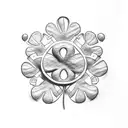 figure trimming a 4 leaf clover tattoo design idea