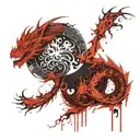 dragons interwined to make a yin yang symbol tattoo design idea