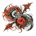 dragons interwined to make a yin yang symbol tattoo design idea