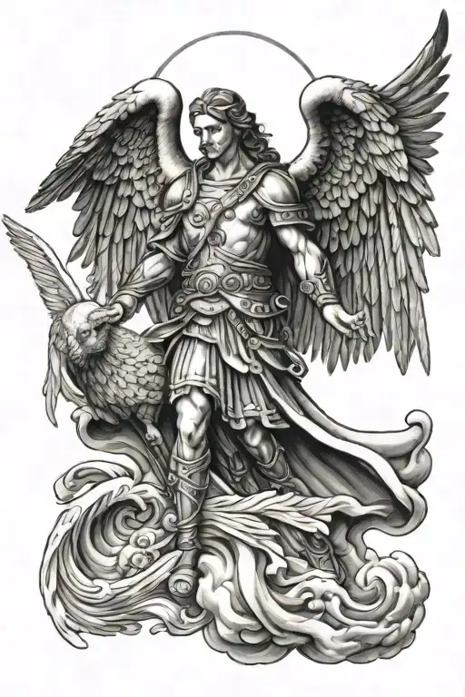 Saint Raphael the Archangel  tattoo design idea