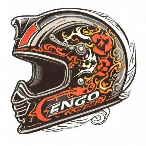 racing helmet with number 21 on the side tattoo design idea