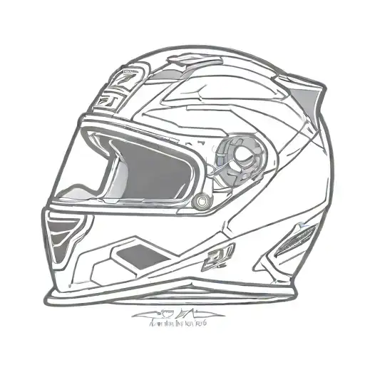 racing helmet with number 21 on the side tattoo design idea