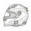 racing helmet with number 21 on the side tattoo design idea