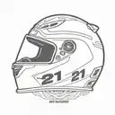 racing helmet with number 21 on the side tattoo design idea