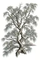 weeping willow tree tattoo design idea
