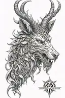 baphomet fenrir chain  tattoo design idea