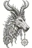 baphomet fenrir chain  tattoo design idea