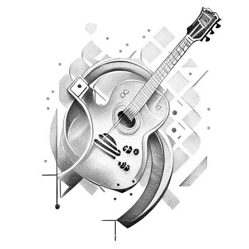 A guitar made out of welding tools tattoo design idea