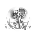 graveyard keeper with shovel tattoo design idea