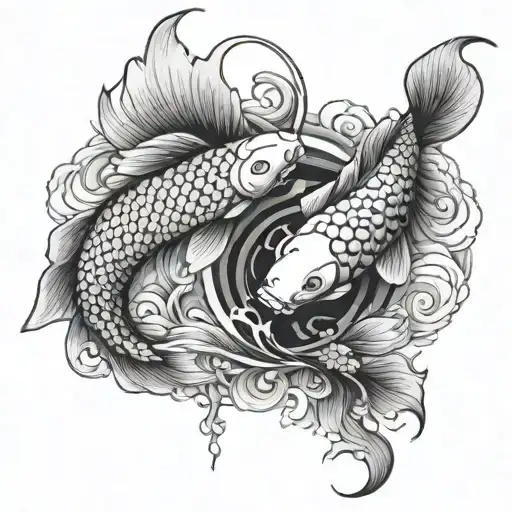 yin yang koi fish tattoo tattoo design idea