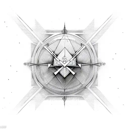 Fencing Sabre Geometric tattoo design idea