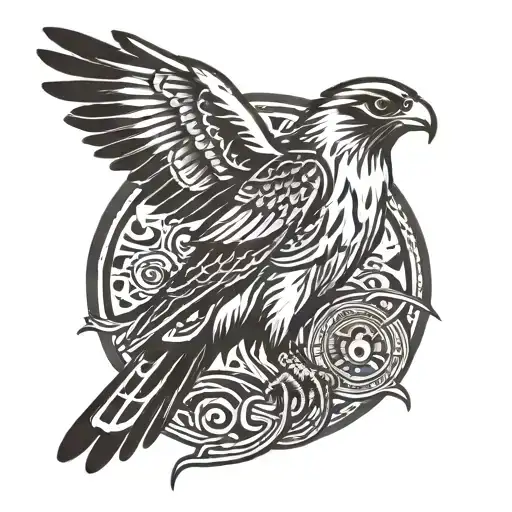 falcon holding bar of soap tattoo design idea