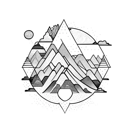 mountain, past present future, change tattoo design idea