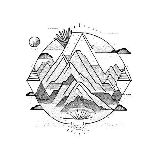 mountain, past present future, change tattoo design idea