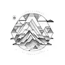 mountain, past present future, change tattoo design idea
