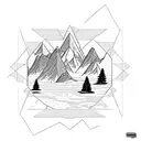 mountain, past present future, change tattoo design idea