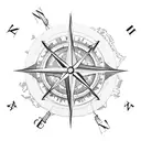 compass and rope over a map of cape cod tattoo design idea