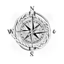 compass and rope over a map of cape cod tattoo design idea