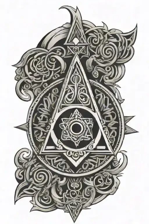 celtic masonic square and compass intertwined tattoo design idea