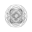 A minimalist tattoo of a yin and yang symbol with abstract patterns, symbolizing the balance between multiplicities and the interconnectedness of opposites. tattoo design idea