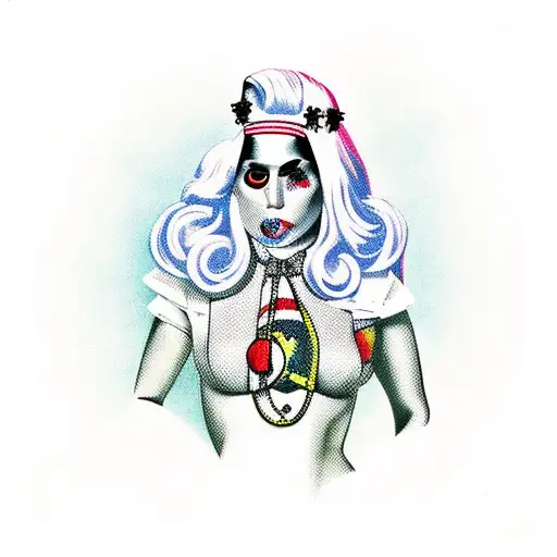 Lady Gaga with her costume from The Monster Ball Tour tattoo design idea